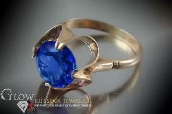 Sovietų 14k 585 aukso Rusijos rožinio aukso žiedas su Aleksandrinu Rubinu Sapiru Smaragdu Zirkonija vrc042