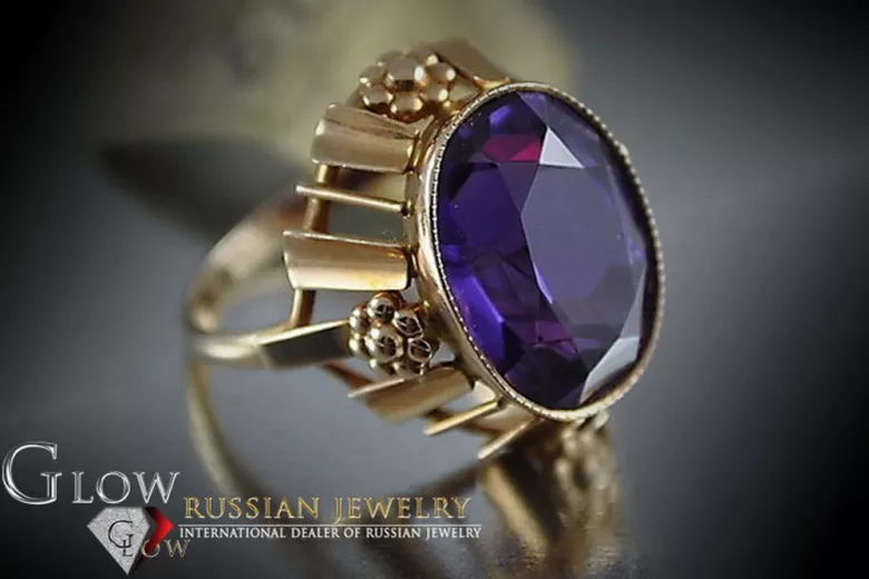 Sovietic rus a crescut 14k 585 aur Alexandrite Ruby Emerald Safir Zircon inel vrc043
