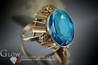 Inel de aur sovietic sovietic rusesc 14K Alexandrite Ruby Emerald Safir Zircon 585 vrc043