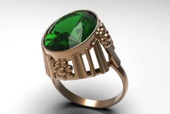 Inel de aur sovietic sovietic rusesc 14K Alexandrite Ruby Emerald Safir Zircon 585 vrc043