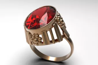 Inel de aur sovietic sovietic rusesc 14K Alexandrite Ruby Emerald Safir Zircon 585 vrc043