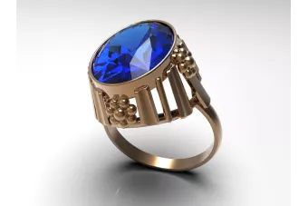 Bague Russe Soviétique Rose Or 14K Alexandrite Rubis Émeraude Saphir Zircon 585 vrc043