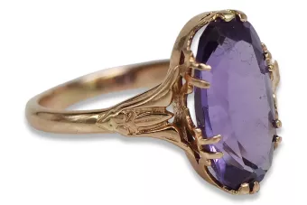 Vintage Rose Gold Ring 14K Alexandrite Ruby Emerald Sapphire Zircon 585 vrc058