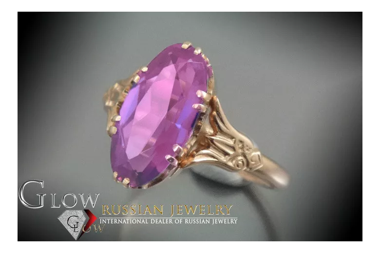 Руска съветска роза 14k 585 злато Александрит Рубин Изумруд Сапфир Циркон пръстен vrc058