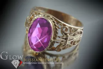 Russian Soviet rose 14k 585 gold Alexandrite Ruby Emerald Sapphire Zircon ring  vrc060