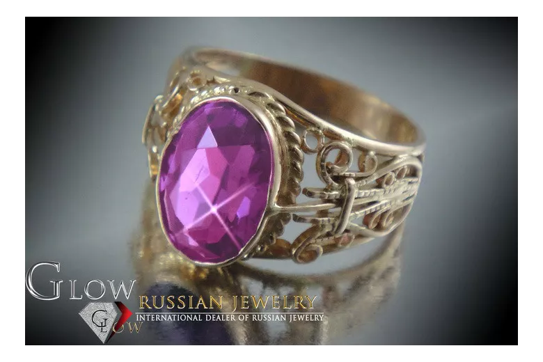 Руска съветска роза 14k 585 злато Александрит Рубин Изумруд Сапфир Циркон пръстен vrc060