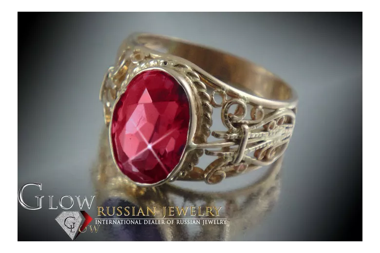 Radziecki 14k 585 złoty Rosyjski pierścionek z różowego złota z Aleksandrytem Rubinem Szafirem Szmaragdem Cyrkonią vrc060