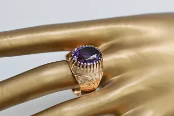 Russisch Sowjetrosa 14 Karat 585 Gold Alexandrit Rubin Smaragd Saphir Zirkon Ring vrc066