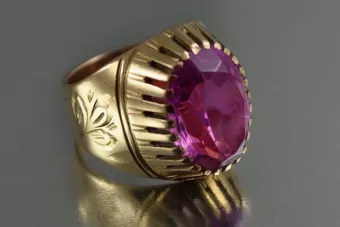 Russisch Sowjetrosa 14 Karat 585 Gold Alexandrit Rubin Smaragd Saphir Zirkon Ring vrc066