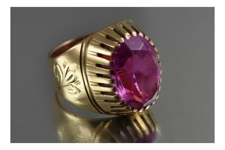 Russian Soviet rose 14k 585 gold Alexandrite Ruby Emerald Sapphire Zircon ring  vrc066