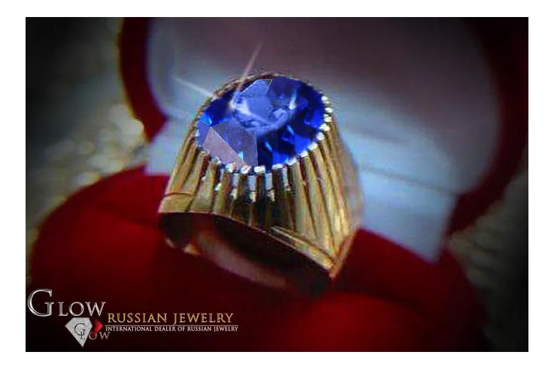 Sovietų 14k 585 aukso Rusijos rožinio aukso žiedas su Aleksandrinu Rubinu Sapiru Smaragdu Zirkonija vrc066