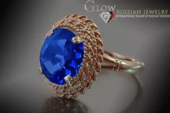 Russian Soviet Rose Gold Ring 14K Alexandrite Ruby Emerald Sapphire Zircon 585 vrc068