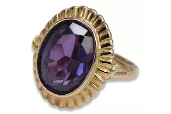 Rus sovietic Rose Gold Ring 14K Alexandrite Ruby Emerald Safir Zircon 585 vrc136