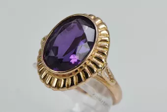 Russisch Sowjetrosa 14 Karat 585 Gold Alexandrit Rubin Smaragd Saphir Zirkon Ring vrc136