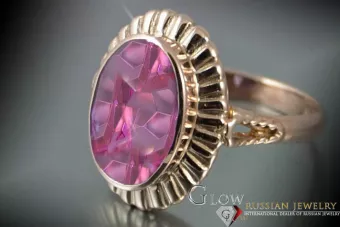 Russian Soviet rose 14k 585 gold Alexandrite Ruby Emerald Sapphire Zircon ring  vrc136