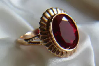 Vintage Rose Gold Ring 14K Alexandrite Ruby Emerald Sapphire Zircon 585 vrc136