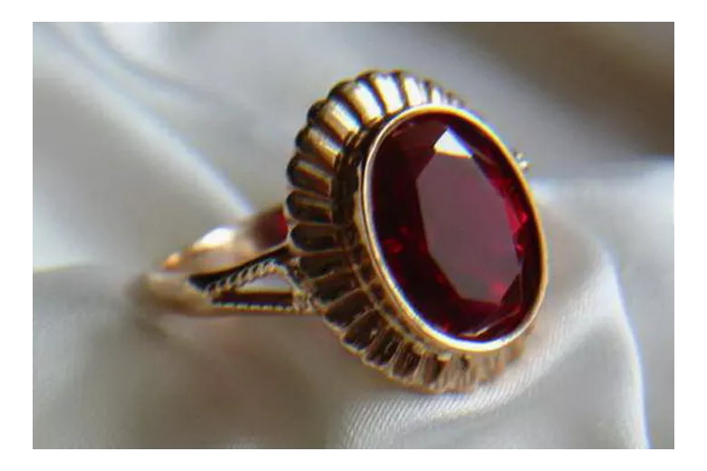 Radziecki 14k 585 złoty Rosyjski pierścionek z różowego złota z Aleksandrytem Rubinem Szafirem Szmaragdem Cyrkonią vrc136