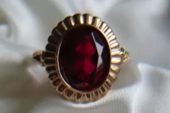Russian Soviet rose 14k 585 gold Alexandrite Ruby Emerald Sapphire Zircon ring  vrc136