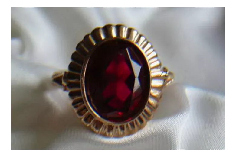 Ruso Soviet rosa 14k 585 oro Alejandrita Rubí Esmeralda Zafiro Zircón anillo vrc136