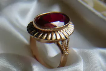 Russisch Sowjetrosa 14 Karat 585 Gold Alexandrit Rubin Smaragd Saphir Zirkon Ring vrc136