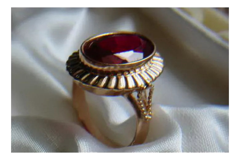 Radziecki 14k 585 złoty Rosyjski pierścionek z różowego złota z Aleksandrytem Rubinem Szafirem Szmaragdem Cyrkonią vrc136