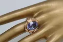 Rosyjski pierścionek 14k 585 z różowego złota z Aleksandrytem Rubinem Szafirem Szmaragdem vrc100 Anna Karenina