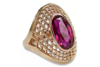 Russian Soviet rose 14k 585 gold Alexandrite Ruby Emerald Sapphire Zircon ring  vrc156