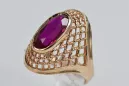 Ruso Soviet rosa 14k 585 oro Alejandrita Rubí Esmeralda Zafiro Zircón anillo vrc156