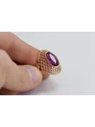 Radziecki 14k 585 złoty Rosyjski pierścionek z różowego złota z Aleksandrytem Rubinem Szafirem Szmaragdem Cyrkonią vrc156