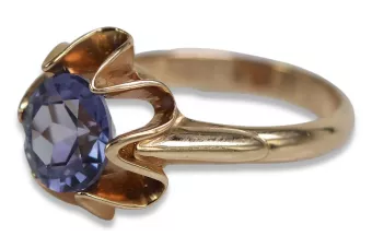 Russisch Sowjetrosa 14 Karat 585 Gold Alexandrit Rubin Smaragd Saphir Zirkon Ring vrc046