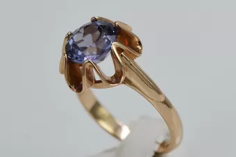 Russian Soviet rose 14k 585 gold Alexandrite Ruby Emerald Sapphire Zircon ring  vrc046