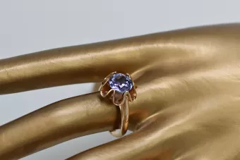 Ruso Soviet rosa 14k 585 oro Alejandrita Rubí Esmeralda Zafiro Zircón anillo vrc046