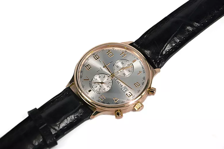 Russische sowjetische Rose Gelb 14k 585 Gold Herrenuhr Geneve mw005r