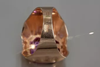 Rosa rusa Oro soviético 14k 585 Anillo de sello para hombre vsc002