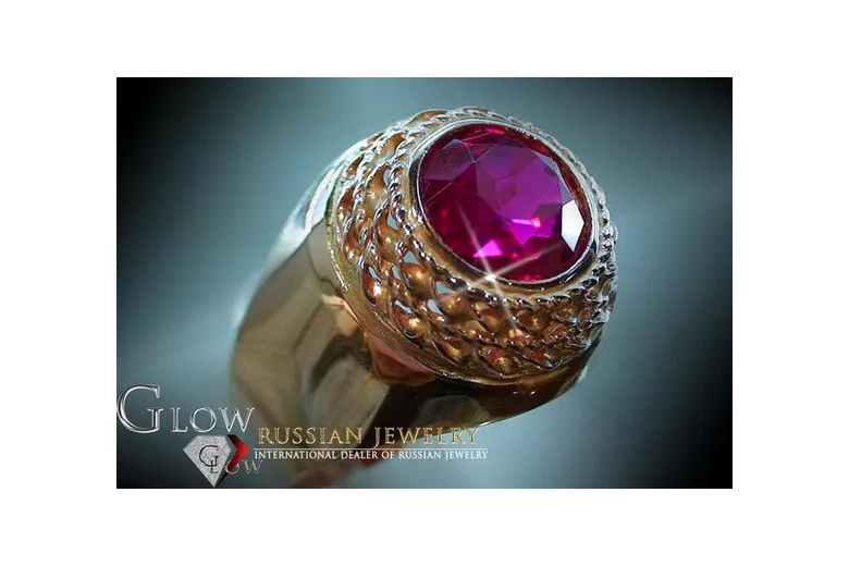 Vintage rose pink pink 14k gold 585 Men's Ruby Alexandrite signet ring Vintage vsc005