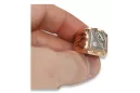 Руска роза Съветски 14k 585 злато Мъжки печат пръстен vsc038