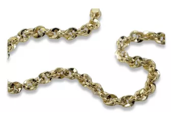 Pulsera de corte diamante New Rope amarilla italiana de oro de 14k cb074y