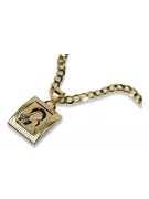 Pandantiv medalion de aur Mary icon cu lanț ★ zlotychlopak.pl ★ aur 585 333 preț scăzut