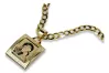 Złoty medalik 14k 585 Bozia z łańcuszkiem pancerką pm001y&cc001y