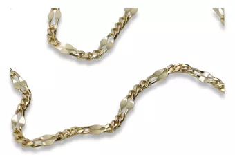 Gelbe italienische 14k 585 Gold einzigartige Figaro-Kette cc077y