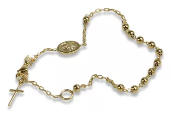 Italian 14k 585 gold rosary "Dolce Gab" bracelet rbc002y