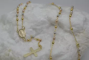 Желтая белая роза 14k золото розария цепочка rcc004ywr