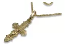 14 Karat Gold Orthodox Cross Anhänger & Spiga Goldkette oc014y&cc036y