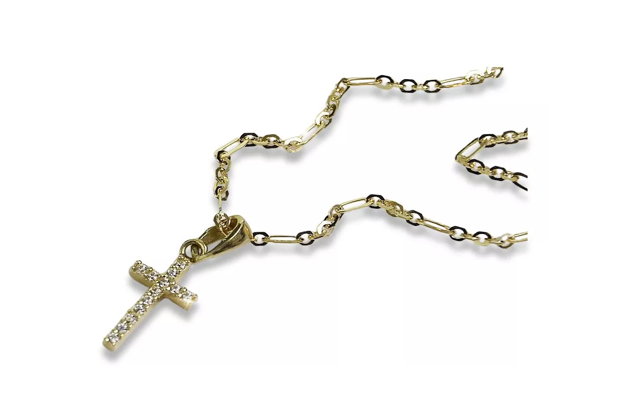 Cruz Católica y Ancla 14k cadena de oro CTC012Y&CC084Y