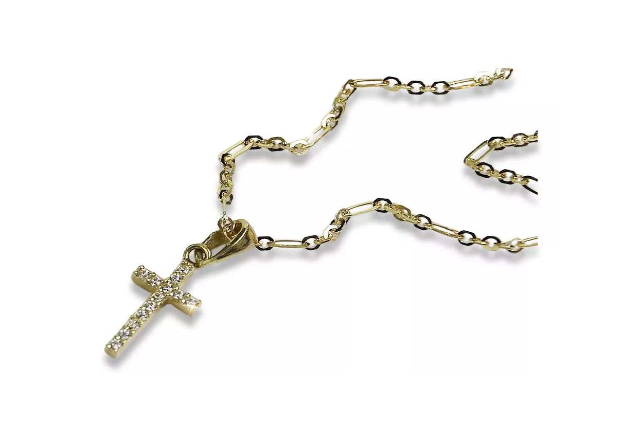 Croix catholique et ancre Chaîne en or 14 carats ctc012y&cc084y