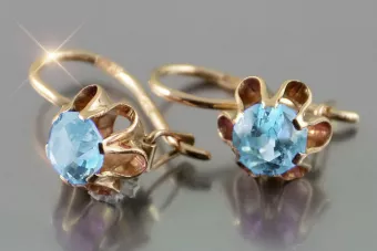 Vintage silver rose gold plated 925 Alexandrite Ruby Emerald Sapphire Aquamarine Zircon ... earrings vec013rp