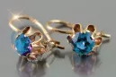 Russisches sowjetisches Silber Rosé vergoldet 925 Alexandrit Rubin Smaragd Saphir Aquamarin Zirkon ... Ohrringe vec013rp