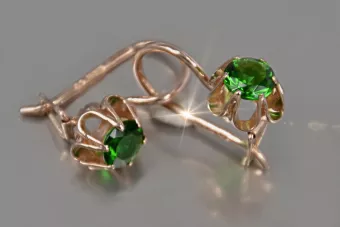 Vintage silver rose gold plated 925 Alexandrite Ruby Emerald Sapphire Aquamarine Zircon ... earrings vec013rp