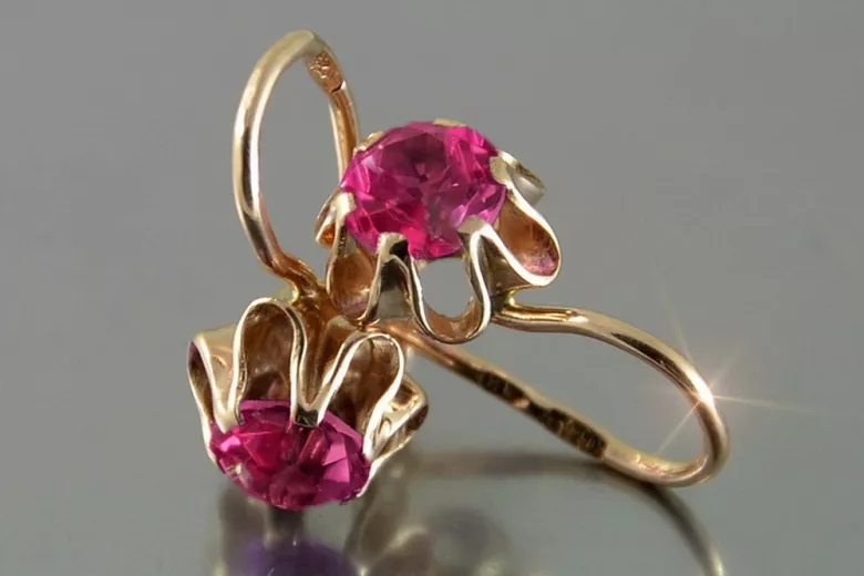 Rusă sovietică de argint a crescut placat cu aur 925 Alexandrite Ruby Emerald Safir Aquamarine Zircon ... cercei vec013rp