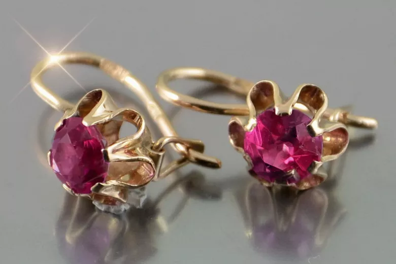 Rusă sovietică de argint a crescut placat cu aur 925 Alexandrite Ruby Emerald Safir Aquamarine Zircon ... cercei vec013rp